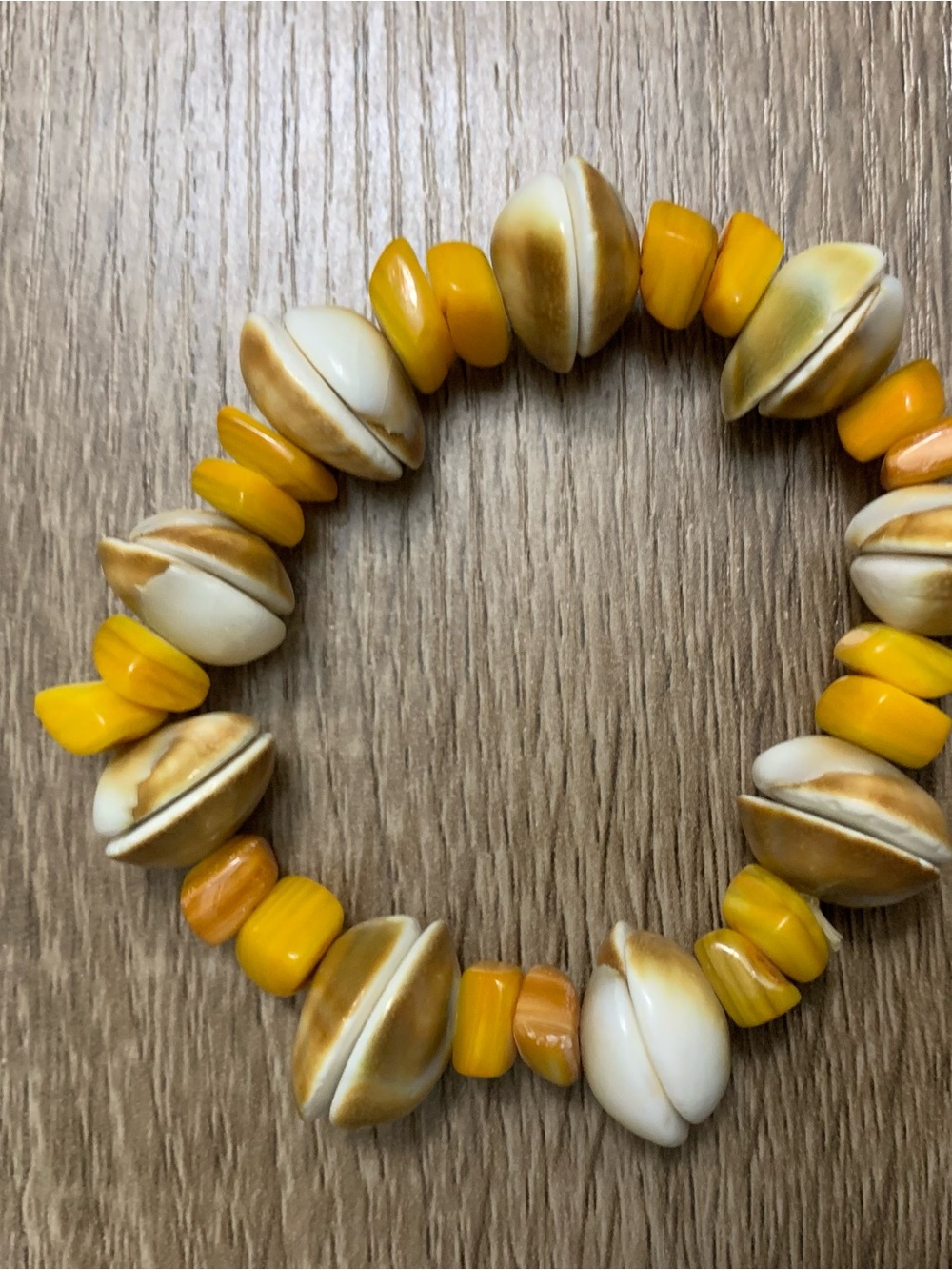 Yellow Shell Bead Stretch Bracelet - Women Jewelry